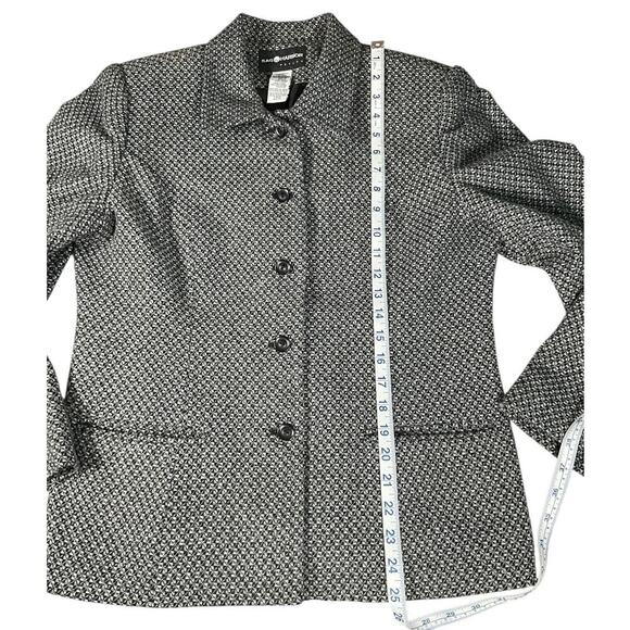 SAG HARBOR Wool Blend Blazer Hounds Tooth Grey Black Size 10P Button Up Vintage - Picture 8 of 12